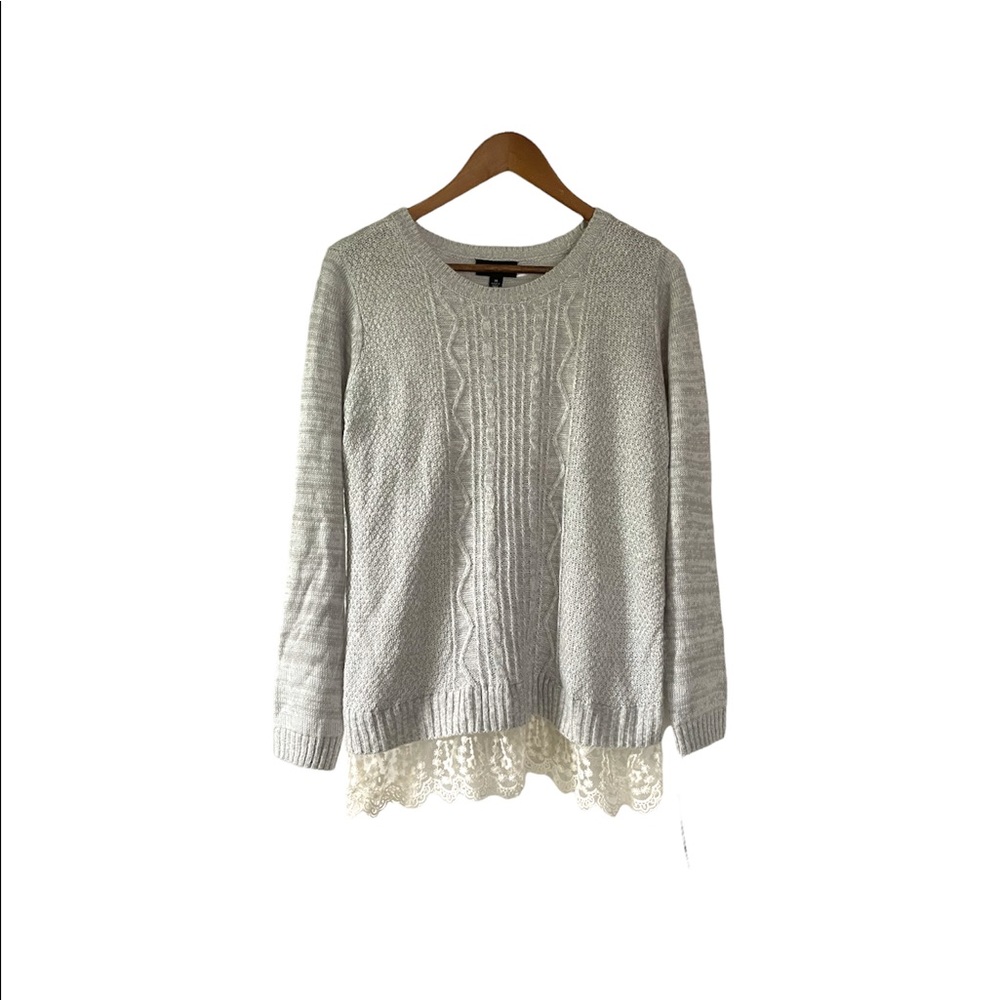 NWT AB Studio grey and white sweater